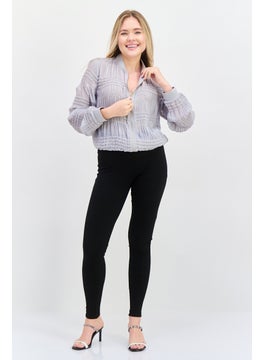 VERO MODA Women Textured Jacket Shirt, Grey  - Image 4