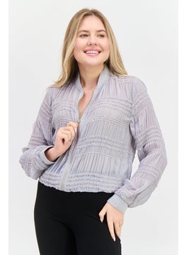 VERO MODA Women Textured Jacket Shirt, Grey  - Image 1