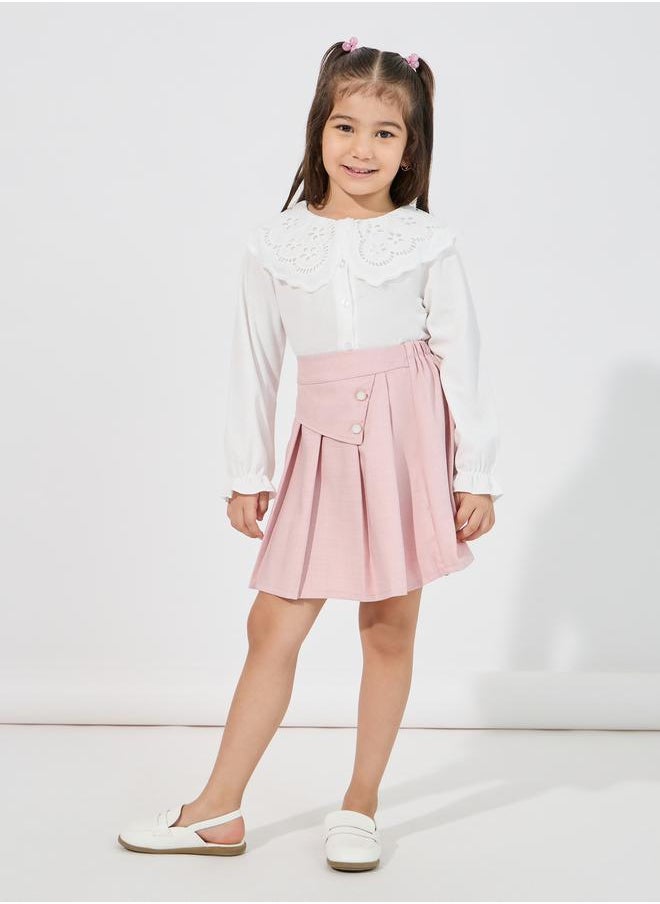 Styli Schiffli Collar Textured Shirt  - Image 2