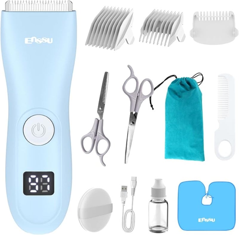 ENSSU Baby Hair Clippers, Professional Quiet Hair Trimmer for Kids and Toddler, Waterproof & Rechargeable Cordless Hair Cutting Machine for Children, with LCD Display - Image 1