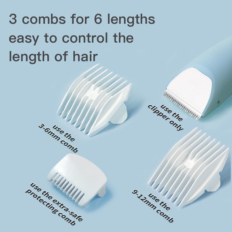 ENSSU Baby Hair Clippers, Professional Quiet Hair Trimmer for Kids and Toddler, Waterproof & Rechargeable Cordless Hair Cutting Machine for Children, with LCD Display - Image 3