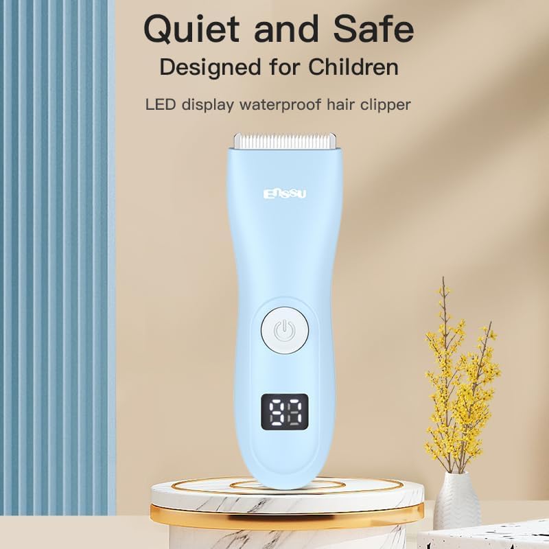 ENSSU Baby Hair Clippers, Professional Quiet Hair Trimmer for Kids and Toddler, Waterproof & Rechargeable Cordless Hair Cutting Machine for Children, with LCD Display - Image 2