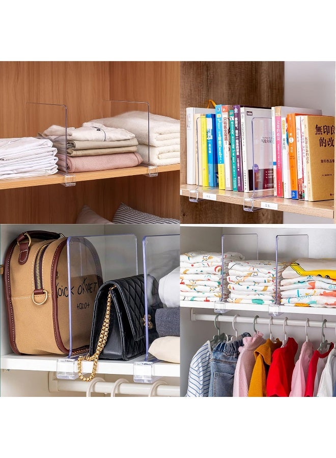 Cq acrylic Shelf Dividers for Closet Organization  4 Pack Closet Shelf Organizer for Wood CupboardShelves  T ShirtBagPurse DividersHandbag OrganizerPlastic Shelf Separators for SweaterTshirt - Image 4