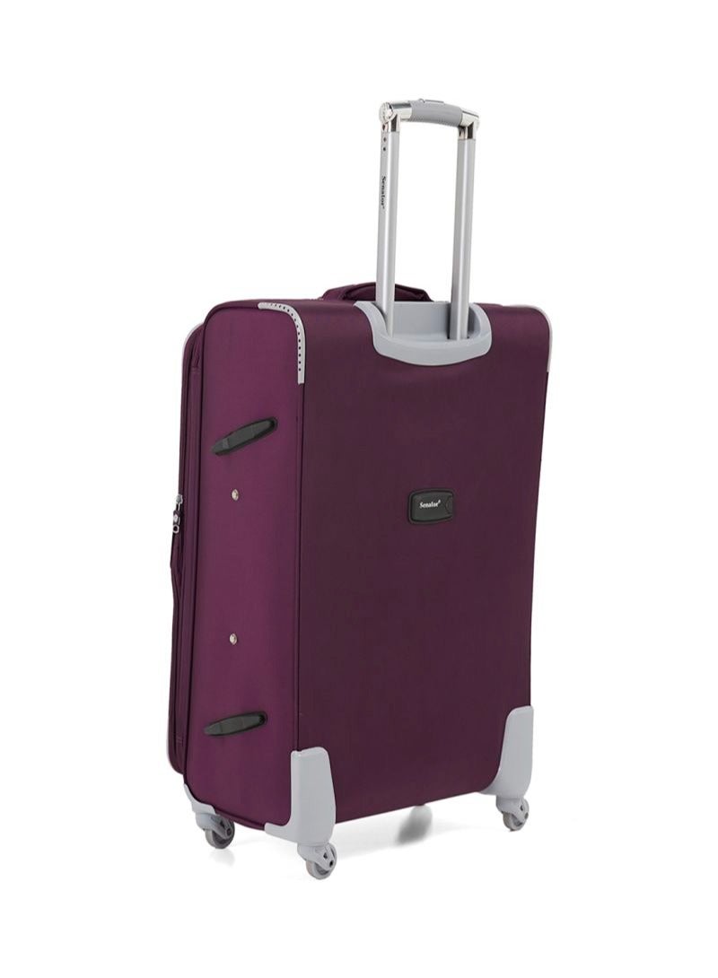 SENATOR Soft Shell Luggage Trolley For Unisex Ultra Lightweight Expandable Suitcase With 4 Wheels LL003 Purple - Image 3