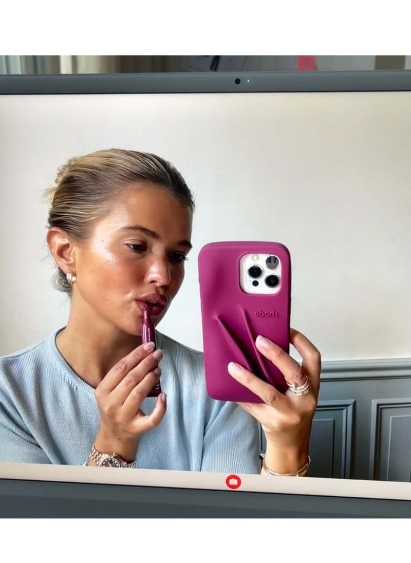 rhode - Rhode iPhone 14 plus Silicone Lip Holder for Cell Phone, Lip Gloss Adhesive Sleeve for Phone, Lip Holder Stick-on Phone Case, Back Stick On Holder for Rhode iPhone 14 plus(Raspberry Jelly) - Image 1