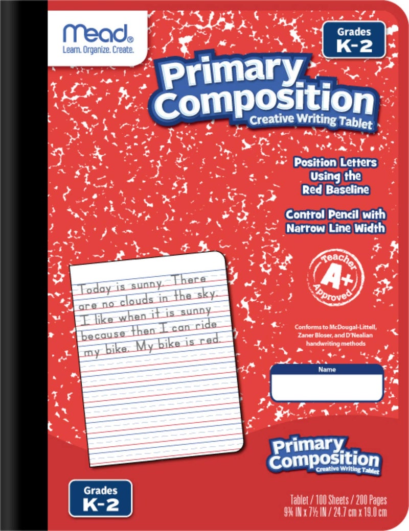 Mead Primary Composition Notebook K-2, 6 Pack Primary Ruled Composition Book, Color May Vary, Grades K-2 Writing Dotted Lined Notebook, 100 Sheets (200 Pages) 489902ELG - Image 5