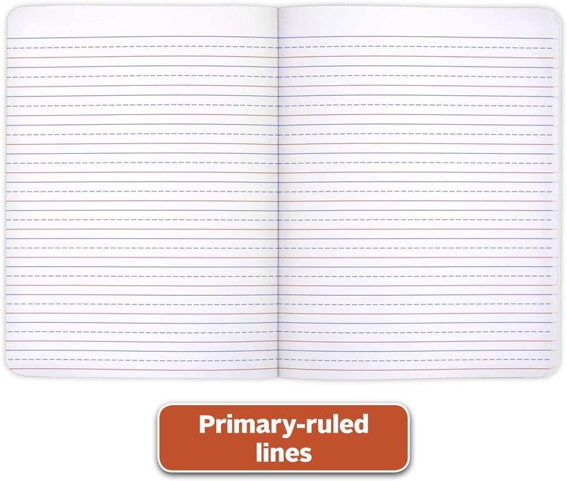 Mead Primary Composition Notebook K-2, 6 Pack Primary Ruled Composition Book, Color May Vary, Grades K-2 Writing Dotted Lined Notebook, 100 Sheets (200 Pages) 489902ELG - Image 3