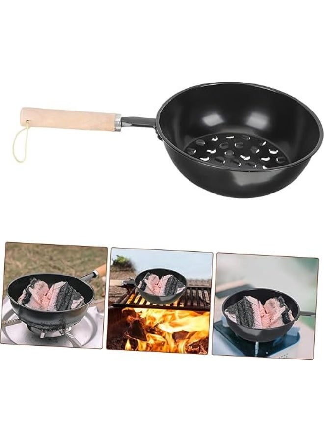 مقلاة اشعال الفحم بمقبض خشبي (مقاس 14 سم) - Image 1