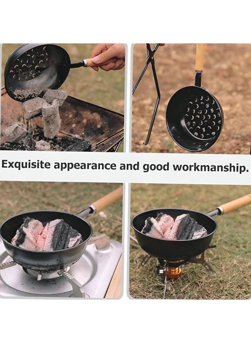 مقلاة اشعال الفحم بمقبض خشبي (مقاس 14 سم) - Image 5