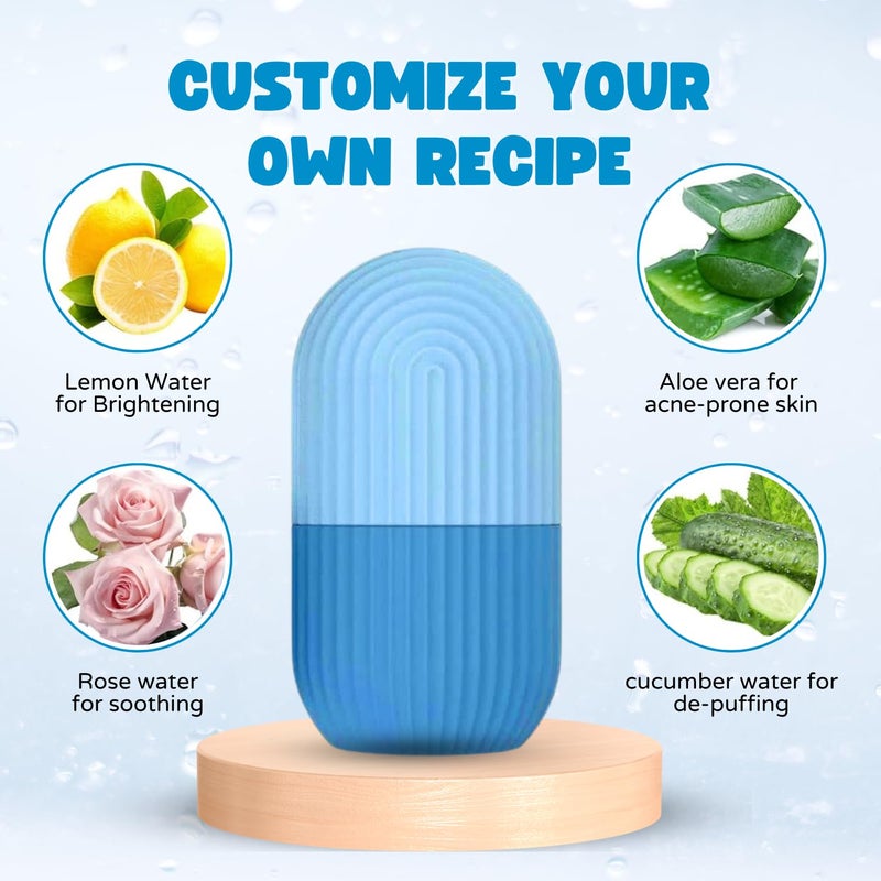 SCIIAN Ice Roller For Face Massager Reusable Ice Holder Tool For Glowing Clear Skin Cold Massage Therapy For Skin Facial Skin Care Face Ice Roller For Men Women Glowing Skin Puffy Eyes - Image 3