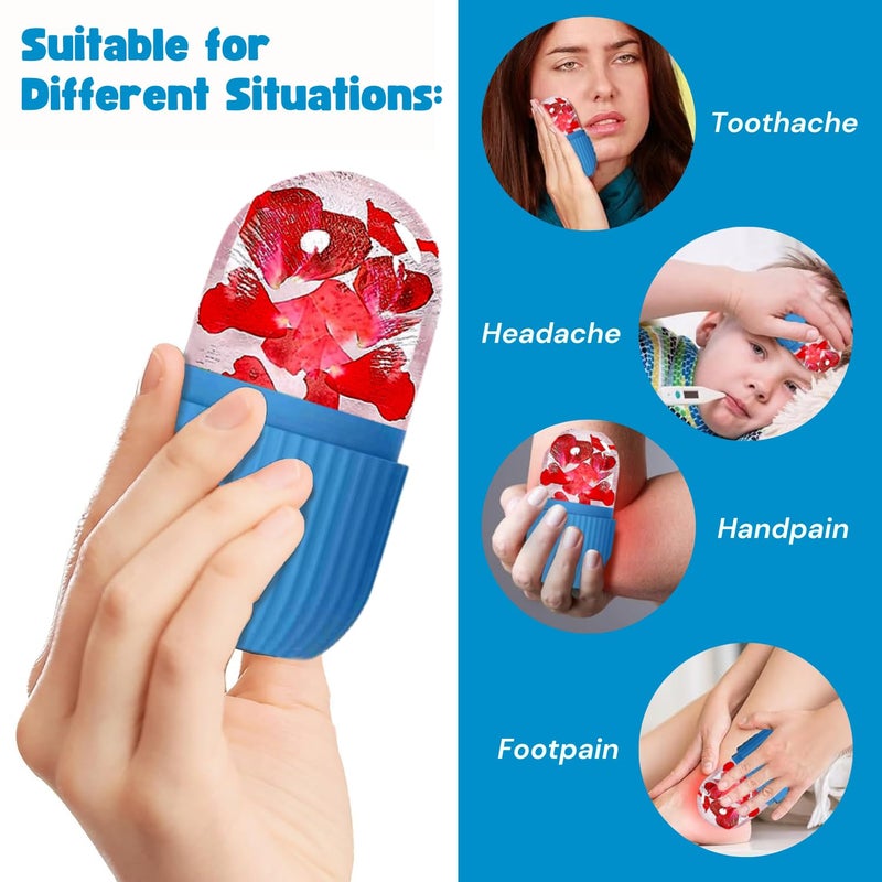 SCIIAN Ice Roller For Face Massager Reusable Ice Holder Tool For Glowing Clear Skin Cold Massage Therapy For Skin Facial Skin Care Face Ice Roller For Men Women Glowing Skin Puffy Eyes - Image 4