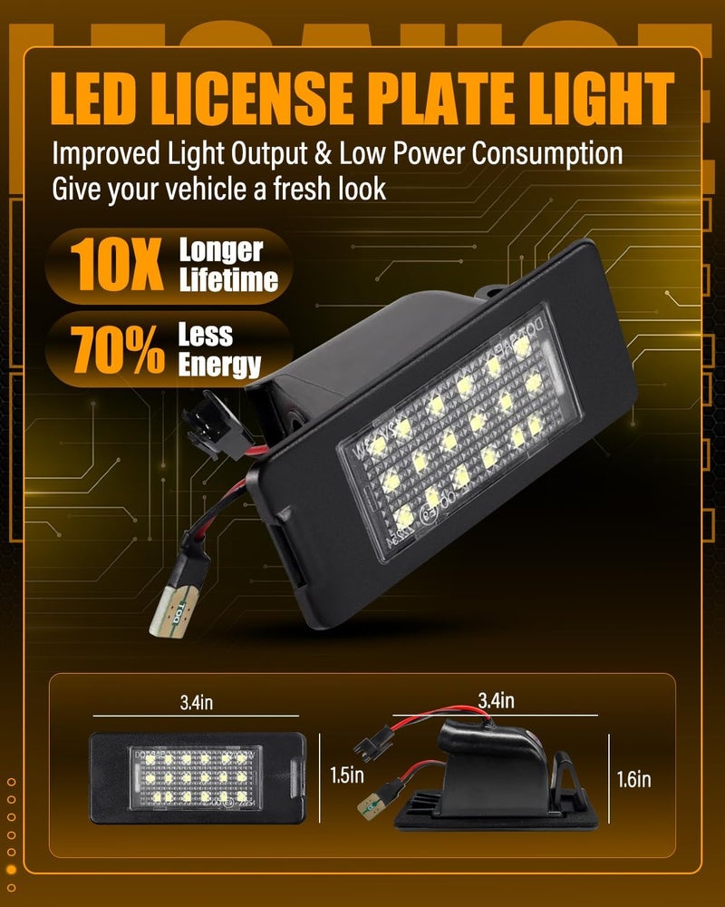 LESAUCE License Plate Lights Tag Lamp Assembly Replacement For 2015-2020 Cadillac Escalade ESV/Chevy Tahoe Suburban/GMC Yukon XL, 2015-2019 Cadillac AST, 2016-2022 Malibu, IP68 Waterprooof, 2PC - Image 3