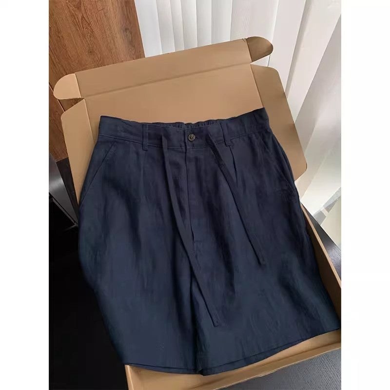 Men's Linen Casual Shorts with Drawstring - Image 2