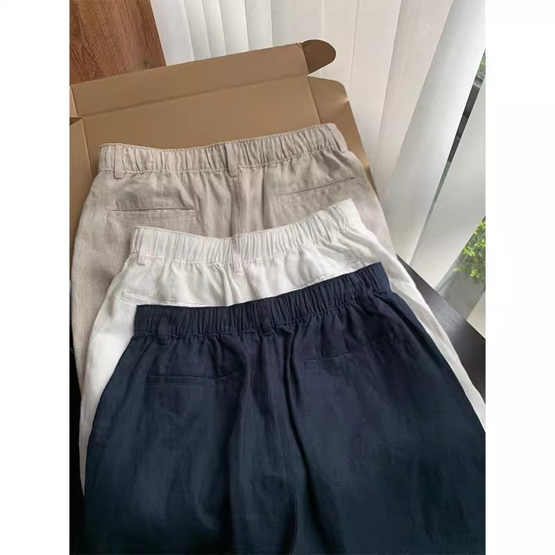 Men's Linen Casual Shorts with Drawstring - Image 4