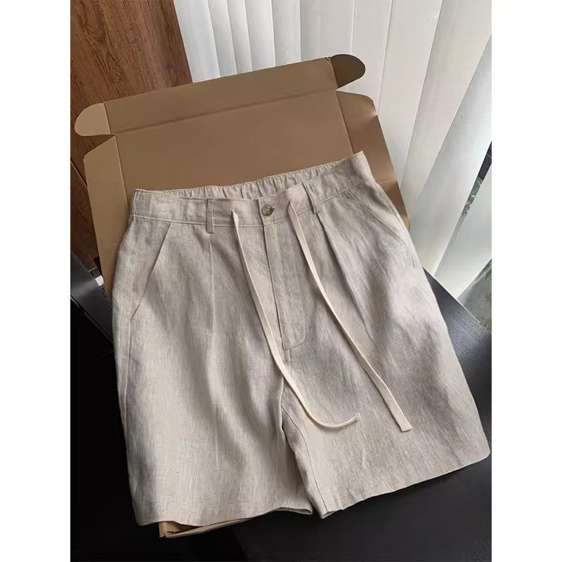 Men's Linen Casual Shorts with Drawstring - Image 1
