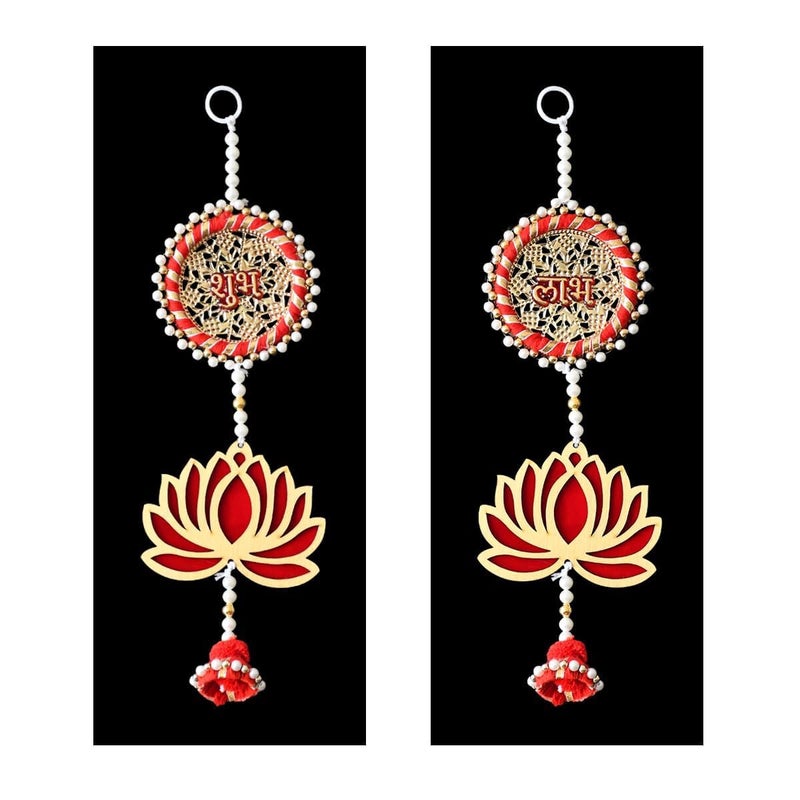 Saugat Traders Saugat Traders Shubh Labh Door Hanging for Diwali Decoration Navratri Home Decor Main Door Entrance Mandir Wall Hanging  - Image 1