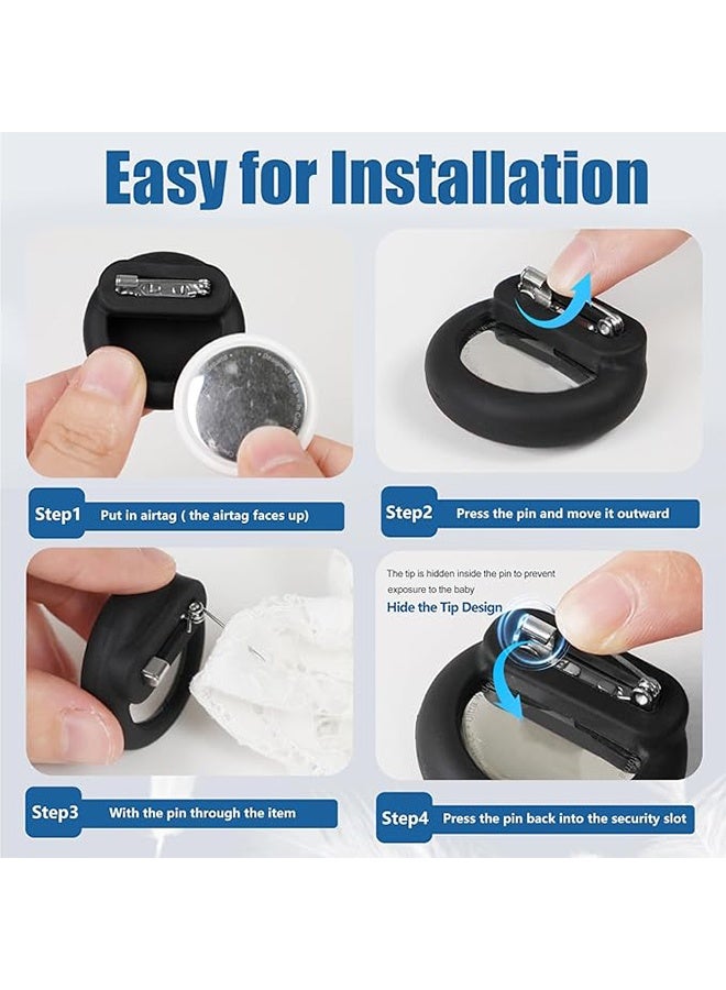 إم إكس إن 4 قطع حافظة مخفية للأطفال من Apple مع دبوس غير مرئي - حامل مخفي لبطاقة هوائية للأطفال لمنع الضياع، للأطفال وكبار السن والأمتعة والملابس - Image 5