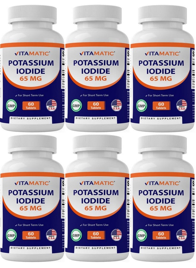 Vitamatic Potassium Iodide 65 mg per Serving - 60 Tablets (Pack of 6) Thyroid Support - 360 Tablets Total - Image 1