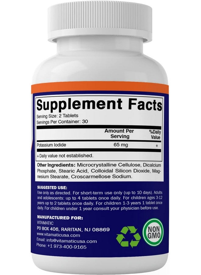 Vitamatic Potassium Iodide 65 mg per Serving - 60 Tablets (Pack of 6) Thyroid Support - 360 Tablets Total - Image 3