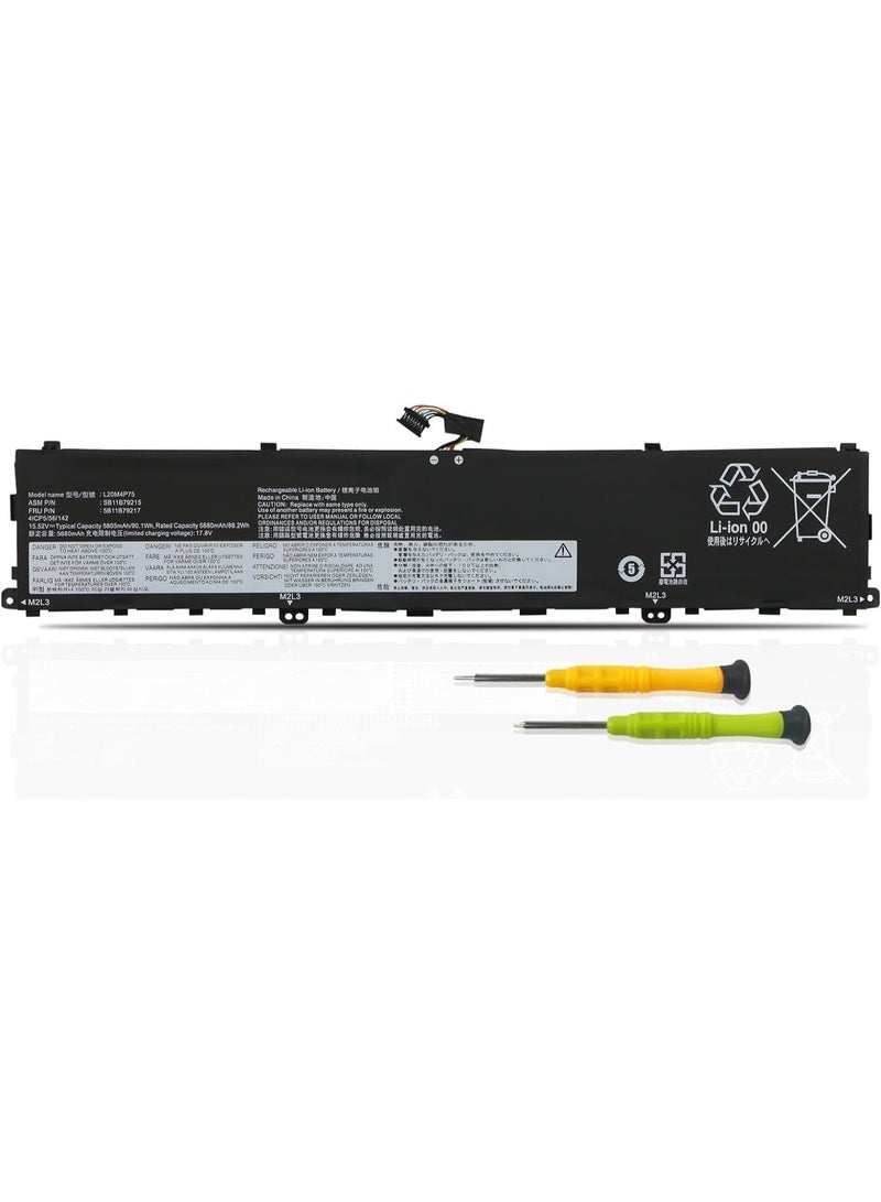 Terabyte 15.52V 90.1Wh/5805mAh/4-Cell L20M4P75 Battery Compatible for Le.novo ThinkPad P1 2021 2022 ThinkPad X1 Extreme G4 G5 4th 5th Gen 4 5 20Y3 20Y4 21DC 21DD 20Y5 20Y6 21DE 21DF - Image 1