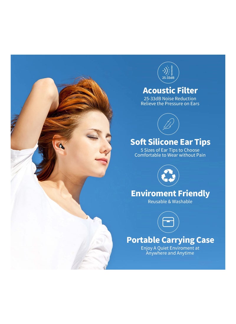 Generic - Silicone Reusable Ear Plugs for Noise Cancelling - 2 Pairs, High Fidelity Hearing Protection with 25-33dB Noise Reduction, Ideal for Sleeping, Work, Study, and Travel. - Image 1