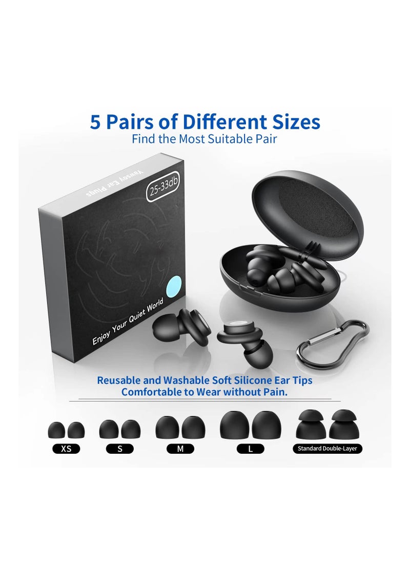Generic - Silicone Reusable Ear Plugs for Noise Cancelling - 2 Pairs, High Fidelity Hearing Protection with 25-33dB Noise Reduction, Ideal for Sleeping, Work, Study, and Travel. - Image 1