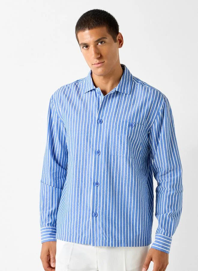 Relaxed Fit Iconic Striped Shirt with Chest Pocket