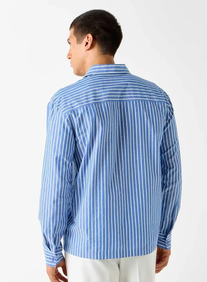 Iconic Relaxed Fit Iconic Striped Shirt with Chest Pocket
