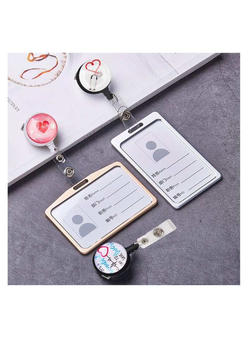 SYOSI 3 Pack Nurse Badge Holder Reel, Retractable Badge Holder Alligator Clip Badge Holder Name Card Holder Office Worker Badge Holder Doctor Badge Holder Cute Badge Holder for Office Worker Doctor Nurse - Image 3