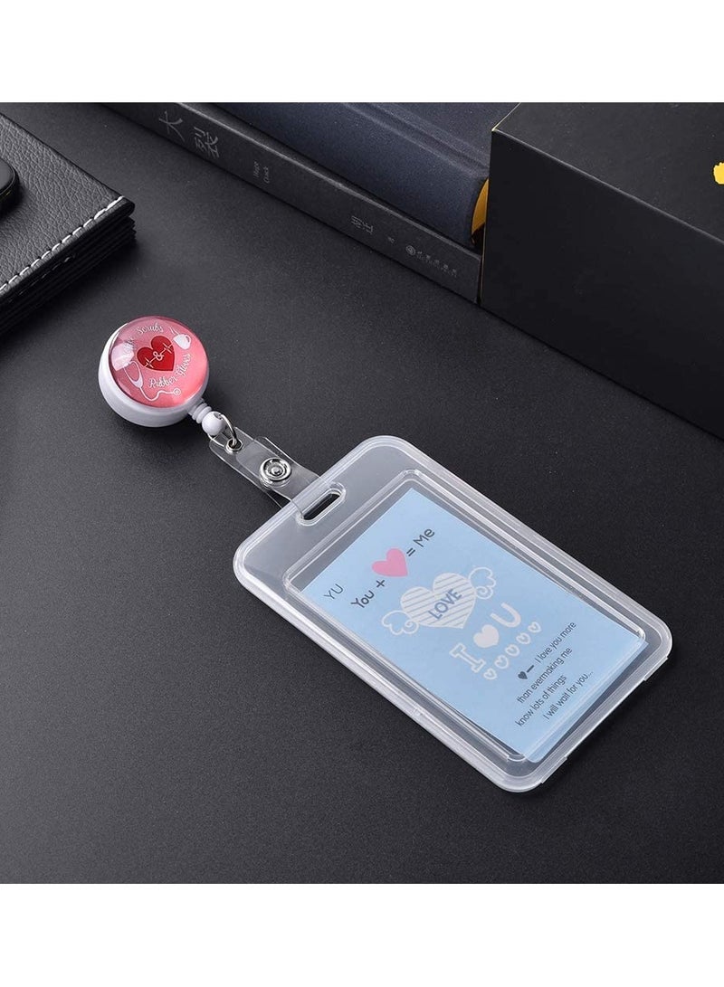 SYOSI 3 Pack Nurse Badge Holder Reel, Retractable Badge Holder Alligator Clip Badge Holder Name Card Holder Office Worker Badge Holder Doctor Badge Holder Cute Badge Holder for Office Worker Doctor Nurse - Image 5