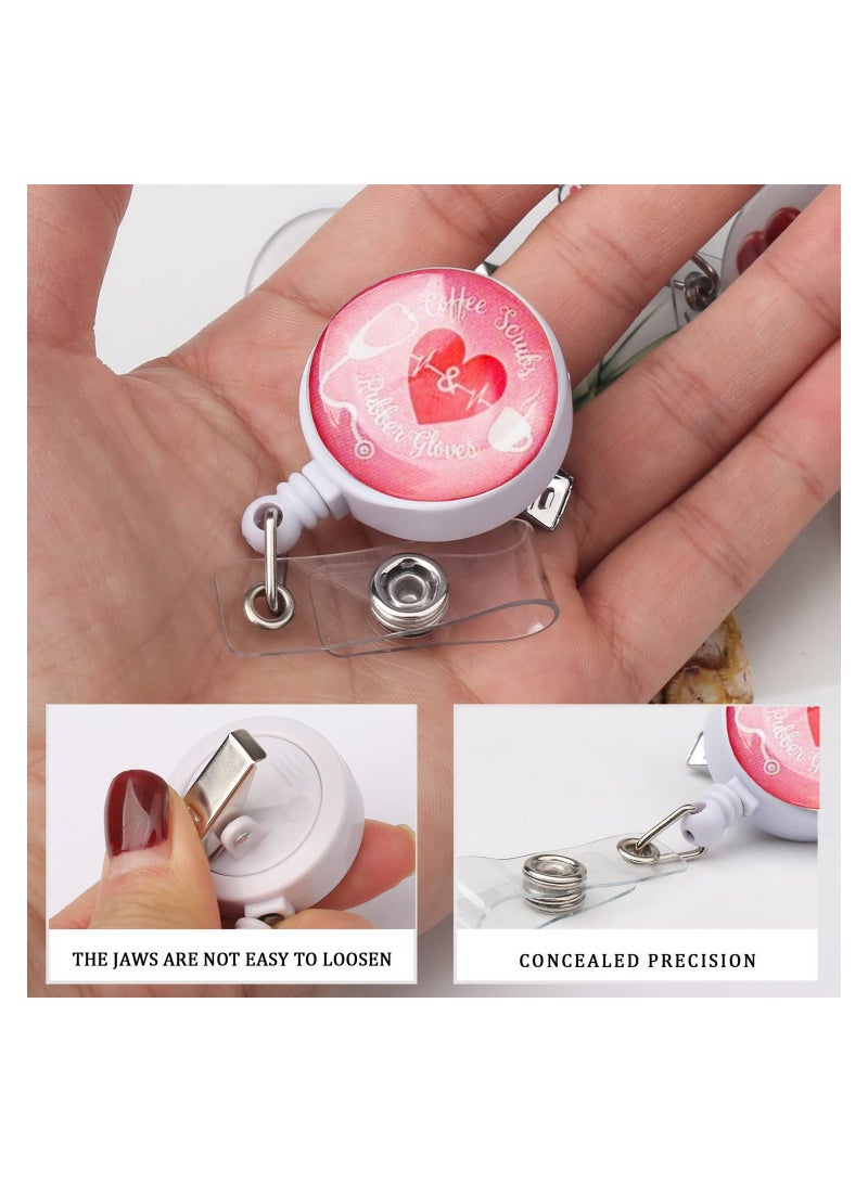 SYOSI 3 Pack Nurse Badge Holder Reel, Retractable Badge Holder Alligator Clip Badge Holder Name Card Holder Office Worker Badge Holder Doctor Badge Holder Cute Badge Holder for Office Worker Doctor Nurse - Image 2