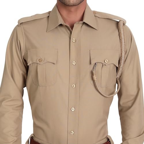 uniformer Khaki Police Full Sleeves Shirt and Trouser Set for Men | Lightweight & Breathable Uniform | Durable | Comfortable Fit | Ideal for Law Enforcement & Security (Khaki_L) - Image 5