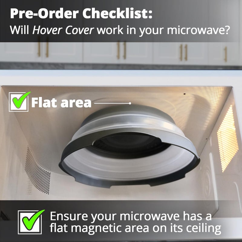 HOVER COVER Magnetic Microwave Splatter Cover with High Power, Strongest Magnetic Grip, Collapsible 12-Inch BPA-Free Food Lid, Vented Plate Guard, Dishwasher Safe, Space-Saving Storage - Black - Image 3