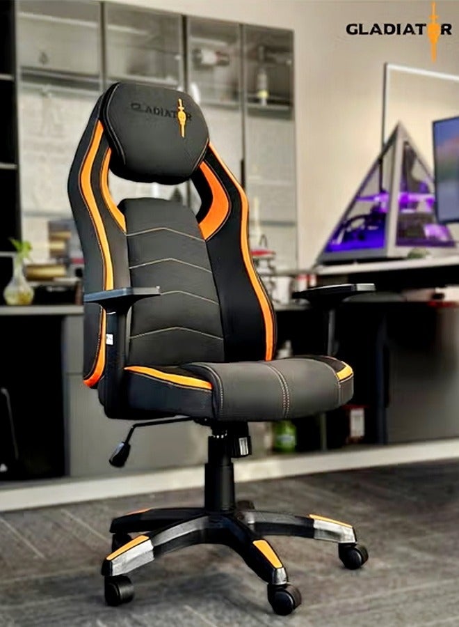 C&C Home Set of 2 Ergonomic Gaming Chair (65.5×128.5 cm) with Adjustable Height, High Back, Neck & Lumbar Support + Modern Gaming Desk (120×60×74 cm) with 15mm Thick Wood Tabletop and Durable Metal K-Leg Frame for Home Office or Study. - Image 4
