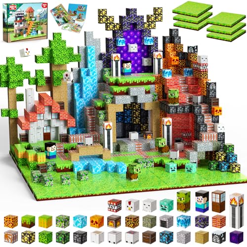 Magnetopia Magnetic Blocks 200PCS Magnetic Blocks with 6 Base Plate Magnetic Building Blocks for Kids Ages 4 5 6 7 8 Stacking Magnets for Kids Birthday Gifts for 310 Year Old Boy Girls STEM Toys - Image 1