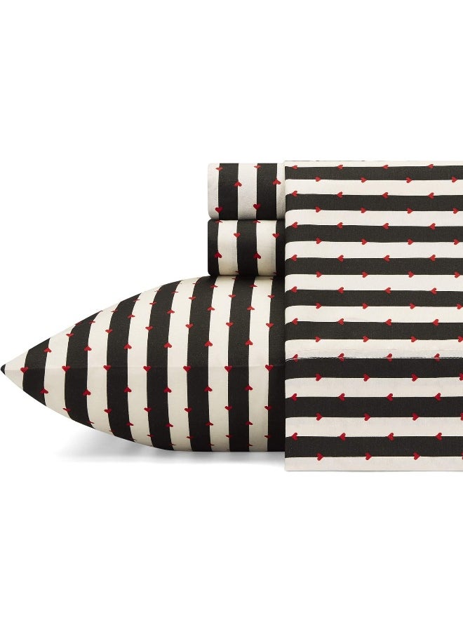 Betsey Johnson Betsey Johnson - Twin XL Sheets, Silky & Lightweight Bedding, Fade & Wrinkle Resistant (Wonderland Stripe, Twin XL)  - Image 1