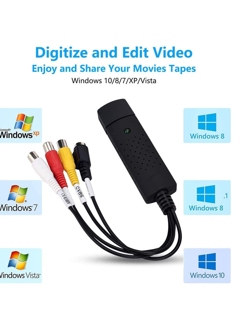 Easycap - Easycap USB 2.0 VHS Video Capture Card Adapter With Audio Ffor PS Xbox 360  AV DVT CCTV - Image 1