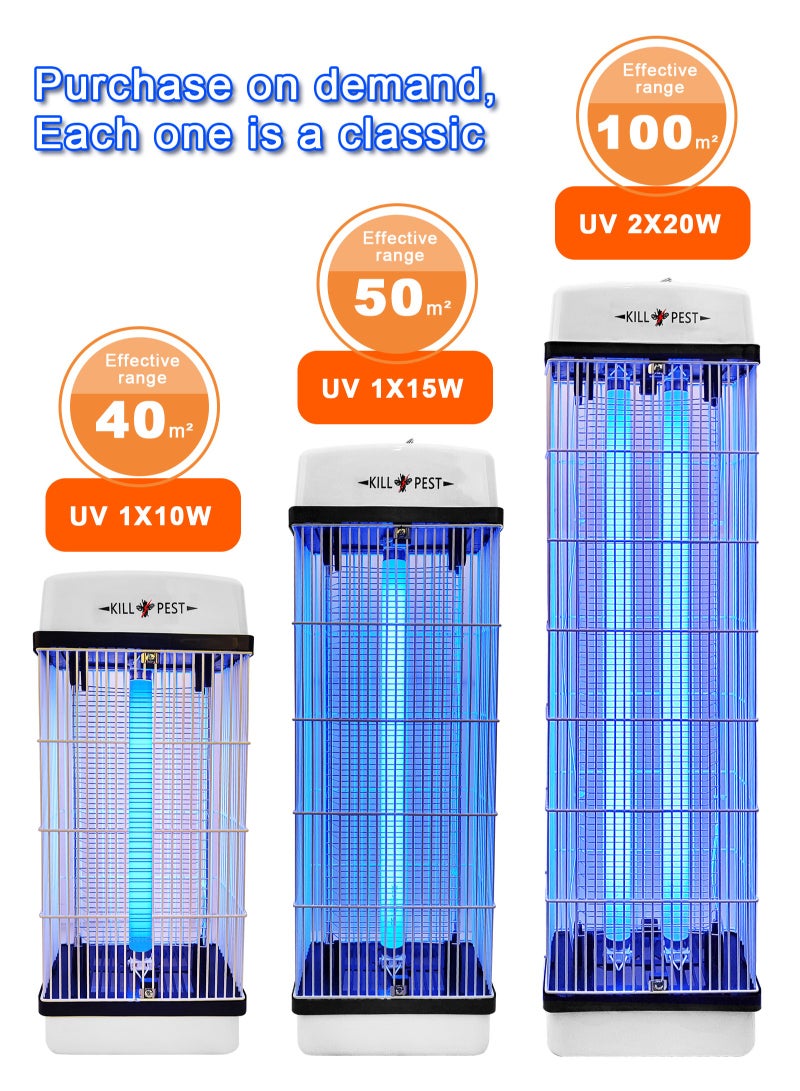 هومار كيت قاتل الحشرات الطائرة - مصيدة حشرات كهربائية داخلية/خارجية، مصيدة بعوض عالية الطاقة تعمل بالأشعة فوق البنفسجية، مكافحة حشرات فعالة للمنازل، والفناء، والحدائق الخلفية، والتخييم - Image 3
