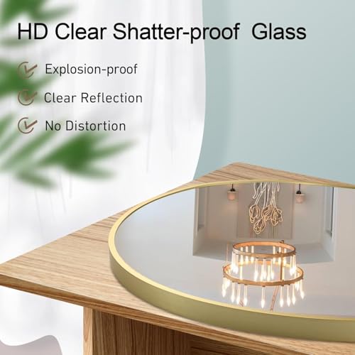 RIZIK STORE® Iron Metal Decorative Round Wall Mirror with Hook – HD Clear Glass, Wall Mounted for Bedroom, Living Room, Wash Basin, Vanity, Makeup & Bathroom - Image 5