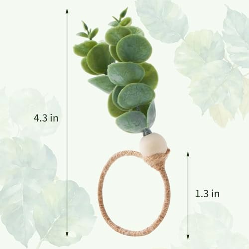 APTWOW Napkin Rings Set of 6, Easter Napkin Rings, Wood Bead Farmhouse Napkins Rings for Weddings Easter Party and Easter Table Decoration - Image 5