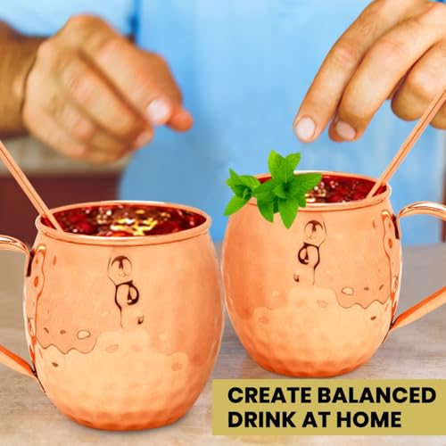 BOLD & DIVINE Authentic Moscow Mule Copper Mugs | Set of 4-100% Pure Copper Mugs 16 oz - Premium Moscow Mule Copper Cups Set of 4 - Solid Copper Cups Perfect Premium Gift - Image 2