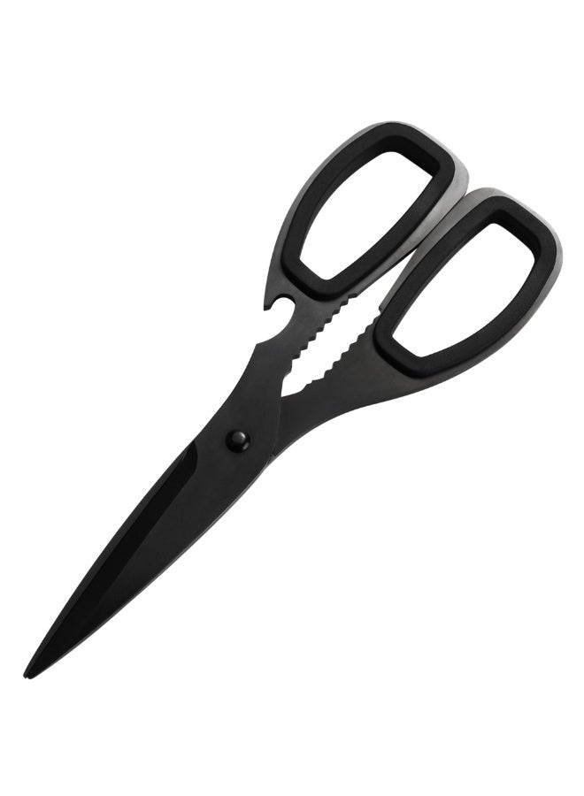 BERAM 9 Inch Multipurpose Cooking Scissors Black Titanium Coated Heavy Duty Sharp 2CR13 SS Blades with Nutcracker and Can Opener Ergonomic TPR Non Slip Handle for Home Restaurant Cooking Use