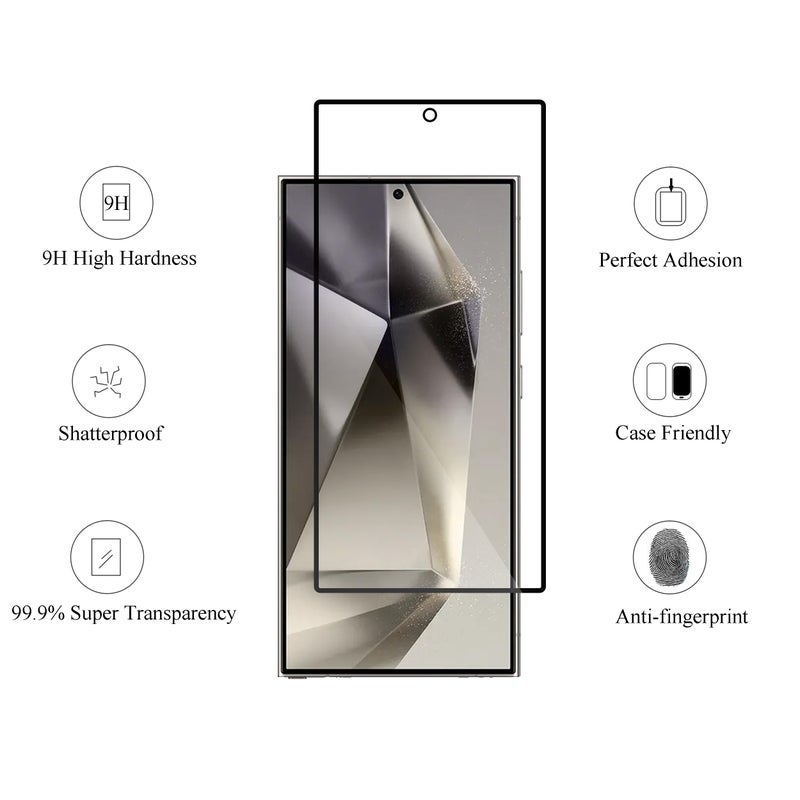 Ailun Glass Screen Protector for Galaxy S24 Ultra [6.8 Inch] 3Pack + 3Pack Camera Lens Tempered Glass Fingerprint Unlock 0.25mm Ultra Clear Anti-Scratch Case Friendly [Not For S24/S24 Plus] - Image 2
