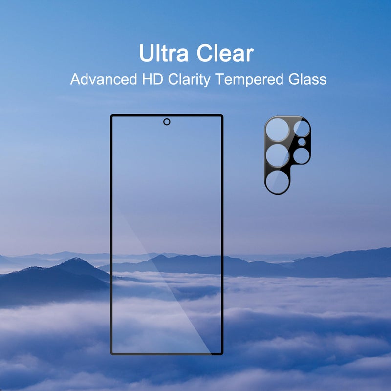 Ailun Glass Screen Protector for Galaxy S24 Ultra [6.8 Inch] 3Pack + 3Pack Camera Lens Tempered Glass Fingerprint Unlock 0.25mm Ultra Clear Anti-Scratch Case Friendly [Not For S24/S24 Plus] - Image 4