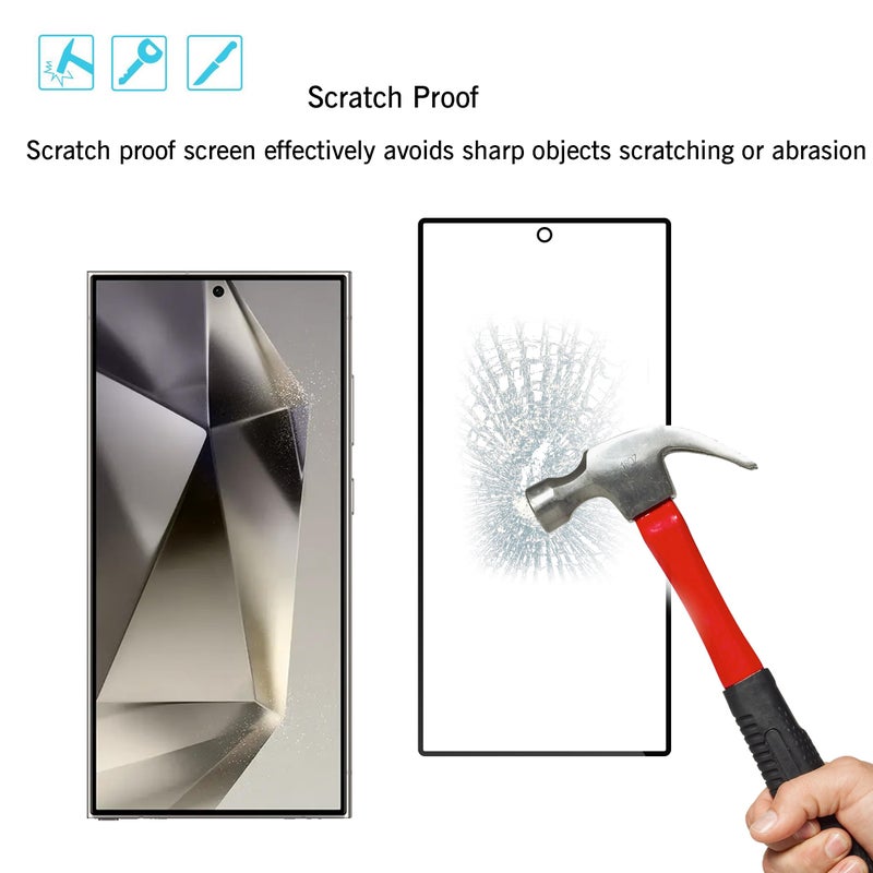 Ailun Glass Screen Protector for Galaxy S24 Ultra [6.8 Inch] 3Pack + 3Pack Camera Lens Tempered Glass Fingerprint Unlock 0.25mm Ultra Clear Anti-Scratch Case Friendly [Not For S24/S24 Plus] - Image 3