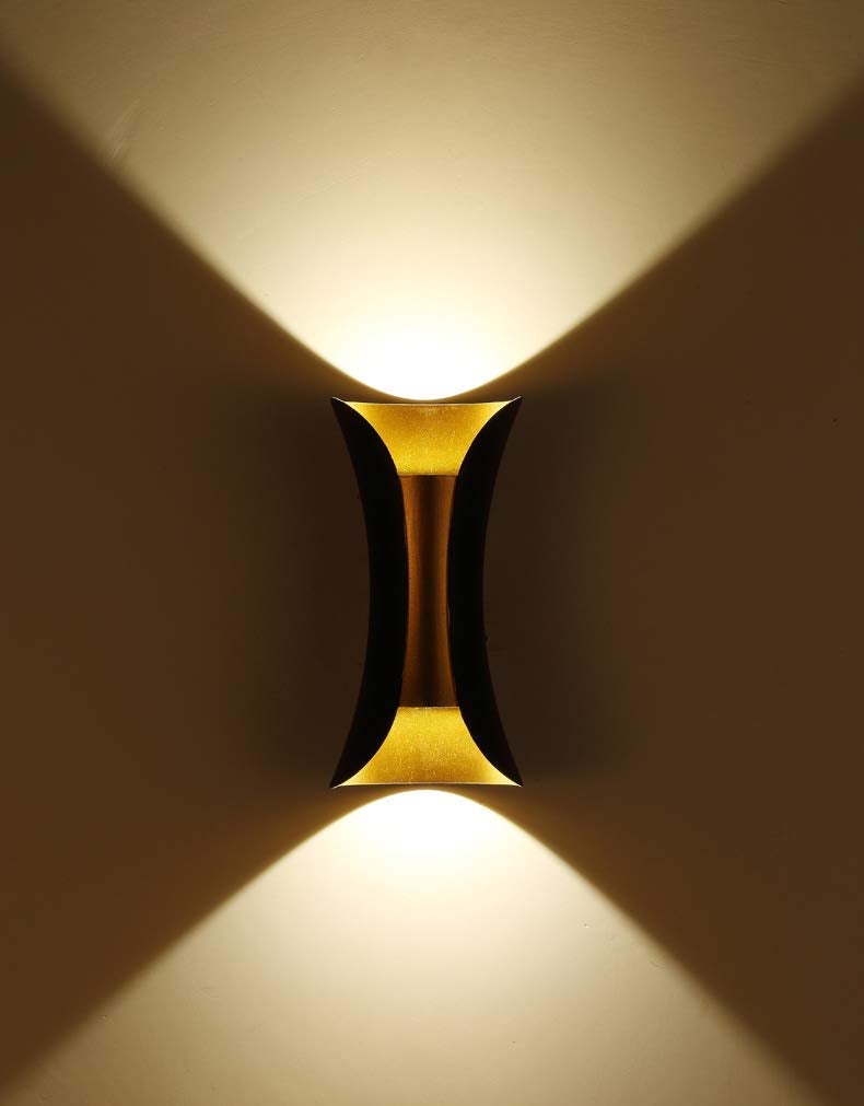 CITRA 14W LED Modern Up and Down Wall Light (Warm White) Black, Golden - Image 2