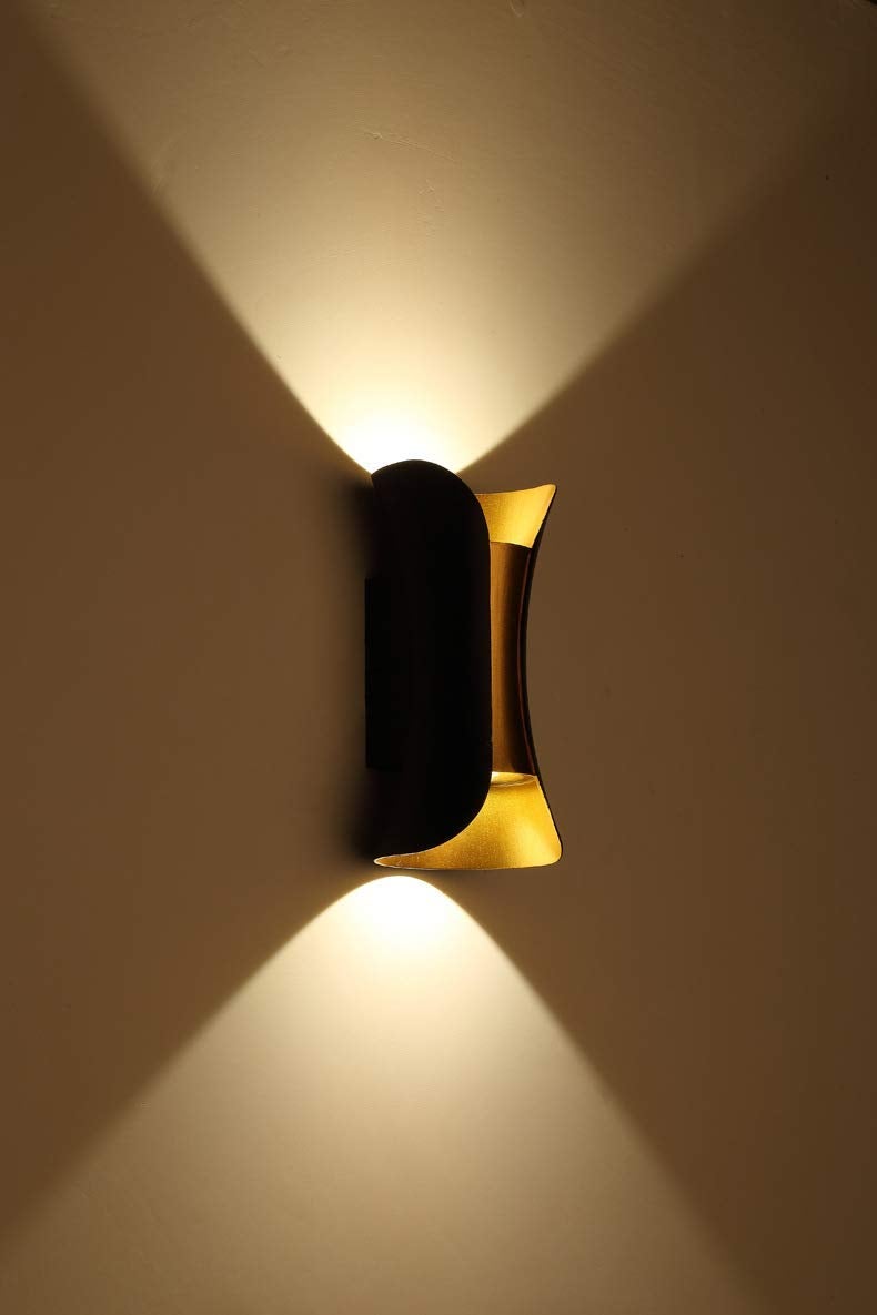 CITRA 14W LED Modern Up and Down Wall Light (Warm White) Black, Golden - Image 1