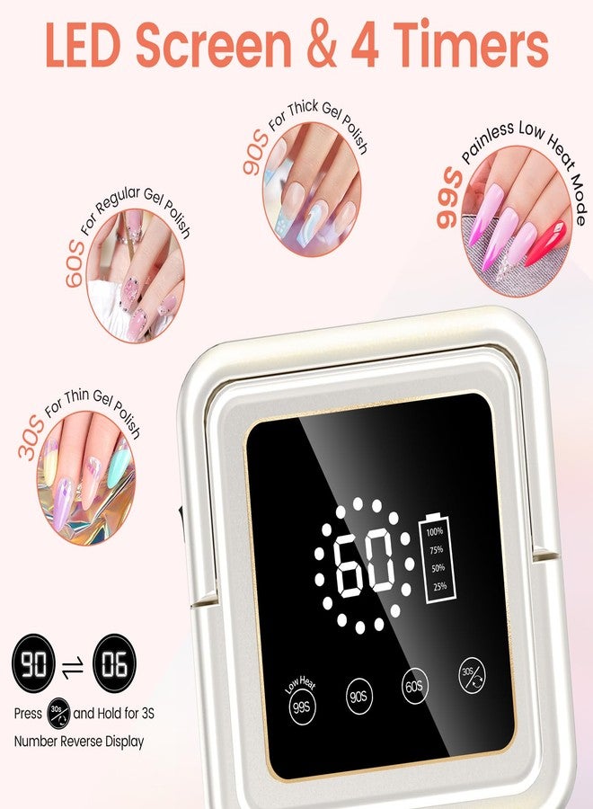 Subay UV Nail Lamp 108W, UV Light for Gel Nail Polish, Cordless LED Nail Lamp with 36 Beads & Touch Display, Nail Light with 4 Timer Modes & Auto Sensor, Fast Curing Nail Dryer for Salon & Home, White - Image 4