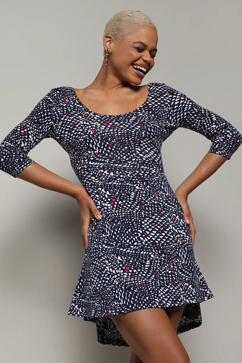 Campus Sutra Women's Multicolour Criss-Cross Back Dress