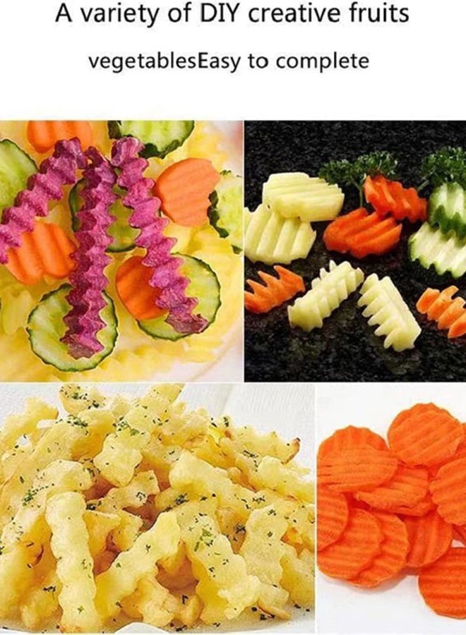 YukaBa Crinkle Potato Cutter - 7.4cm x 30cm 420 Stainless Steel Waves French Fries Slicer, Save-effort Handheld Chipper Chopper, Vegetable Salad Chopping Knife Home Kitchen Wavy Blade Cutting Tool, Black - Image 5
